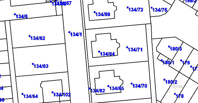 Parcela st. 134/84 v KÚ Sloup v Moravském krasu, Katastrální mapa