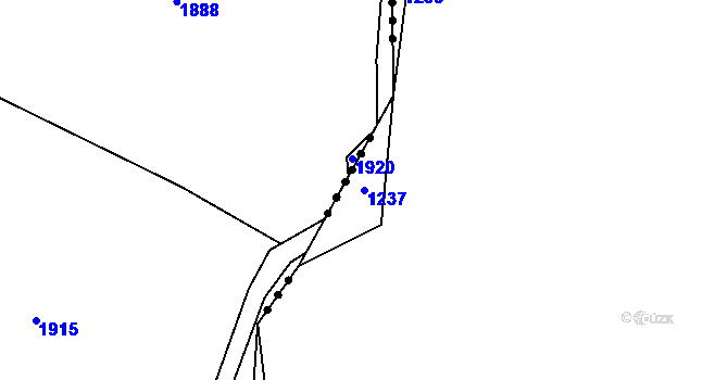 Parcela st. 1237 v KÚ Sloup v Moravském krasu, Katastrální mapa