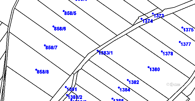 Parcela st. 1383/1 v KÚ Sloup v Moravském krasu, Katastrální mapa