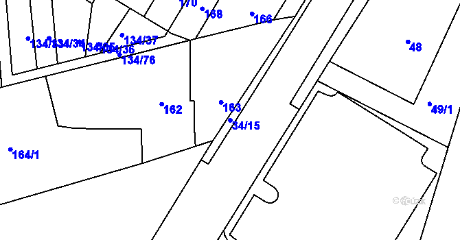 Parcela st. 34/15 v KÚ Sloup v Moravském krasu, Katastrální mapa