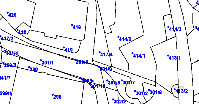 Parcela st. 417/4 v KÚ Sloup v Moravském krasu, Katastrální mapa