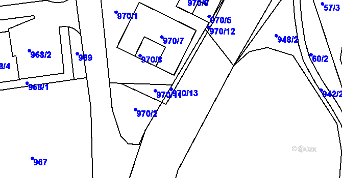 Parcela st. 970/13 v KÚ Sloup v Moravském krasu, Katastrální mapa