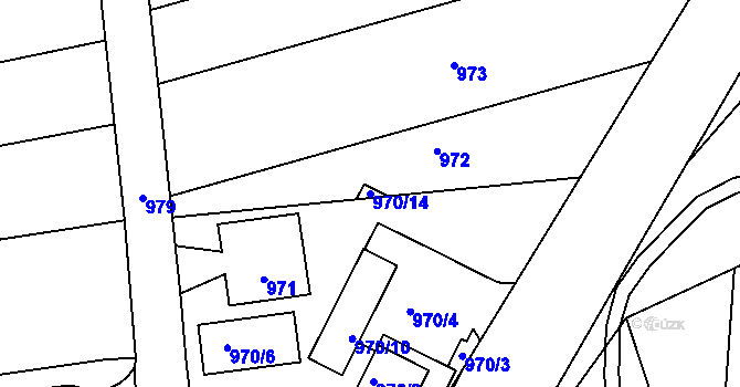 Parcela st. 970/14 v KÚ Sloup v Moravském krasu, Katastrální mapa