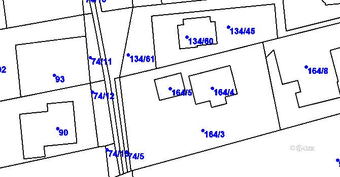 Parcela st. 164/5 v KÚ Sloup v Moravském krasu, Katastrální mapa
