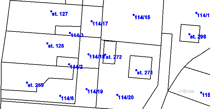 Parcela st. 272 v KÚ Sloupno nad Cidlinou, Katastrální mapa