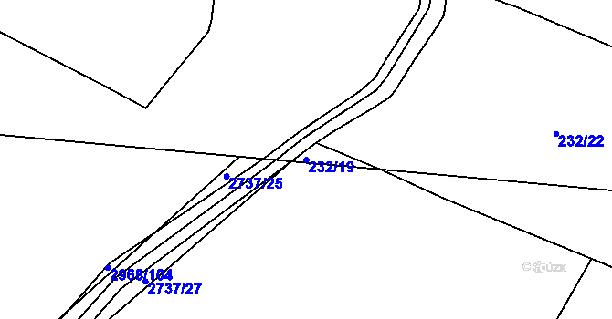 Parcela st. 232/19 v KÚ Sloupno nad Cidlinou, Katastrální mapa