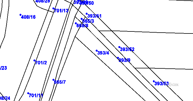 Parcela st. 393/4 v KÚ Sloupno nad Cidlinou, Katastrální mapa