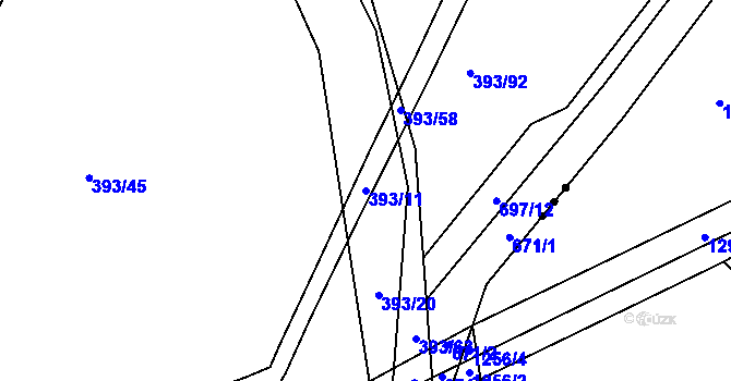 Parcela st. 393/11 v KÚ Sloupno nad Cidlinou, Katastrální mapa