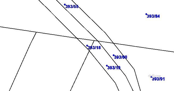 Parcela st. 393/18 v KÚ Sloupno nad Cidlinou, Katastrální mapa