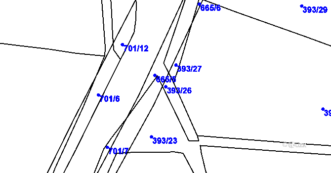 Parcela st. 393/26 v KÚ Sloupno nad Cidlinou, Katastrální mapa
