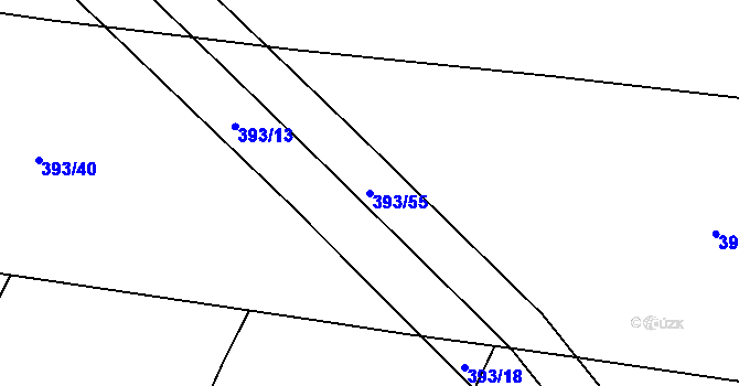 Parcela st. 393/55 v KÚ Sloupno nad Cidlinou, Katastrální mapa