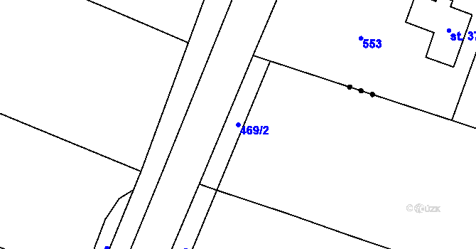 Parcela st. 469/2 v KÚ Sloupno nad Cidlinou, Katastrální mapa