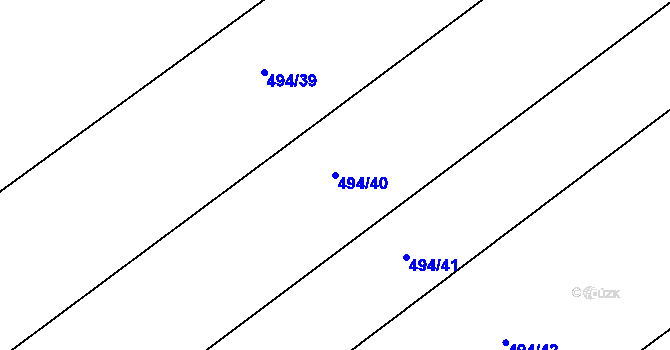 Parcela st. 494/40 v KÚ Sloupno nad Cidlinou, Katastrální mapa