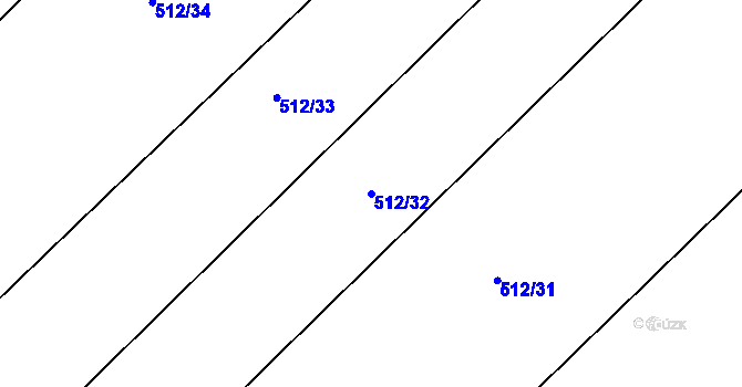Parcela st. 512/32 v KÚ Sloupno nad Cidlinou, Katastrální mapa