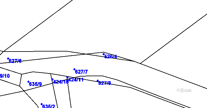Parcela st. 526/4 v KÚ Sloupno nad Cidlinou, Katastrální mapa