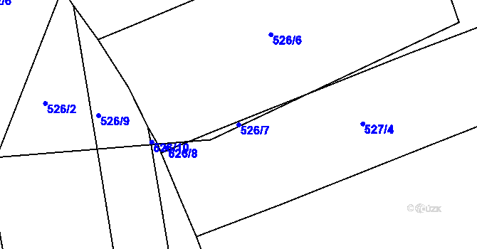Parcela st. 526/7 v KÚ Sloupno nad Cidlinou, Katastrální mapa