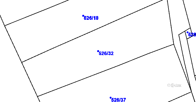 Parcela st. 526/32 v KÚ Sloupno nad Cidlinou, Katastrální mapa