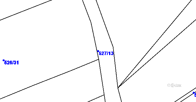 Parcela st. 527/13 v KÚ Sloupno nad Cidlinou, Katastrální mapa