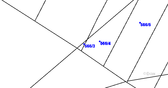 Parcela st. 566/3 v KÚ Sloupno nad Cidlinou, Katastrální mapa