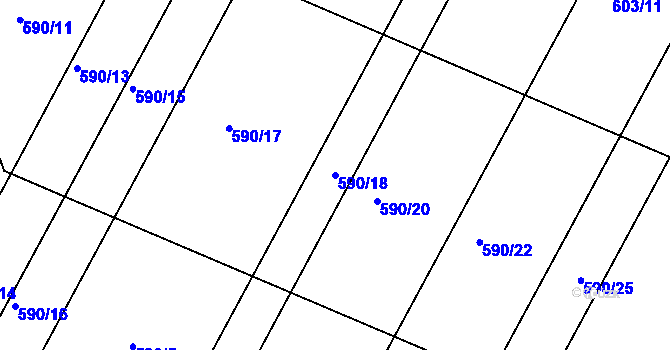 Parcela st. 590/18 v KÚ Sloupno nad Cidlinou, Katastrální mapa