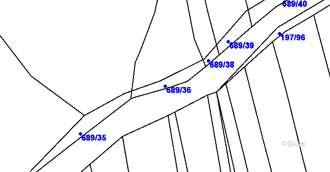 Parcela st. 689/36 v KÚ Sloupno nad Cidlinou, Katastrální mapa