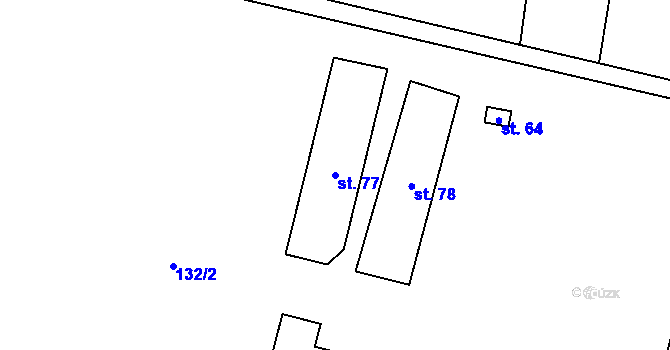 Parcela st. 77 v KÚ Kamilov, Katastrální mapa