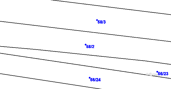 Parcela st. 58/2 v KÚ Kamilov, Katastrální mapa