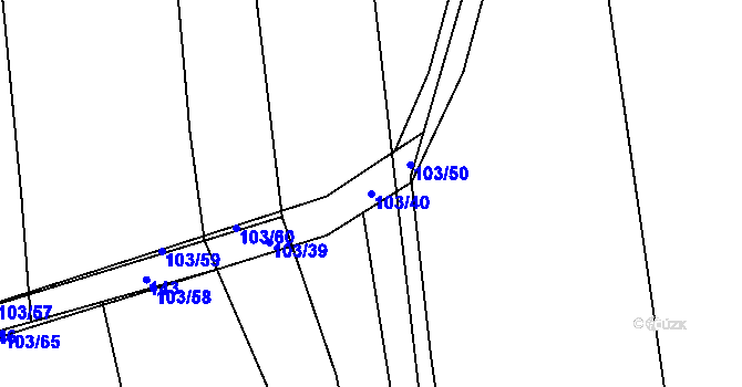 Parcela st. 103/40 v KÚ Sloveč, Katastrální mapa