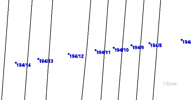 Parcela st. 194/11 v KÚ Střihov, Katastrální mapa