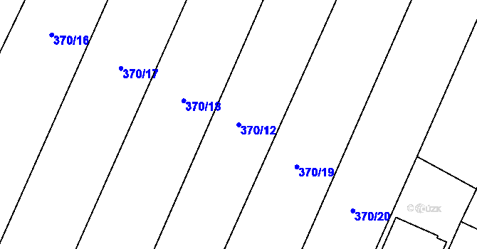 Parcela st. 370/12 v KÚ Sluhy, Katastrální mapa