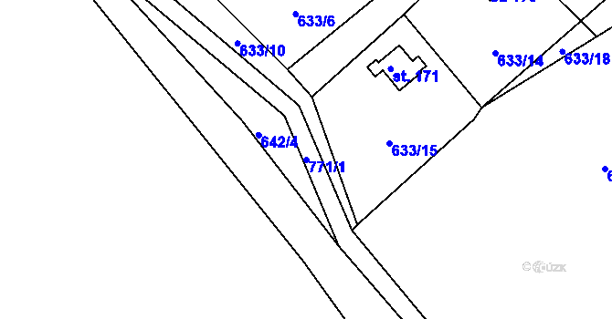 Parcela st. 771/1 v KÚ Slunečná u České Lípy, Katastrální mapa