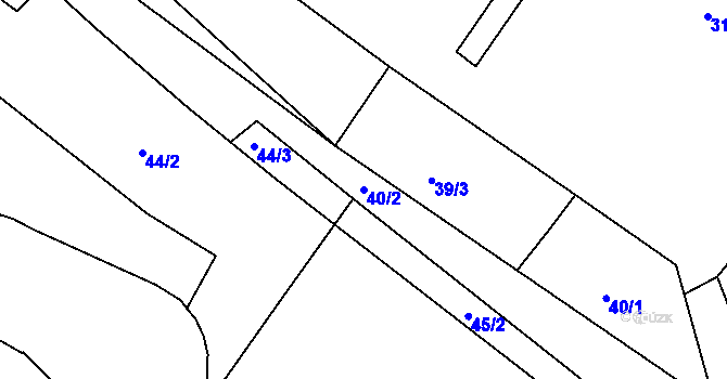 Parcela st. 40/2 v KÚ Oleksovičky, Katastrální mapa