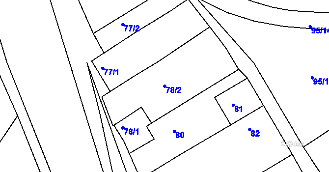 Parcela st. 78/2 v KÚ Oleksovičky, Katastrální mapa