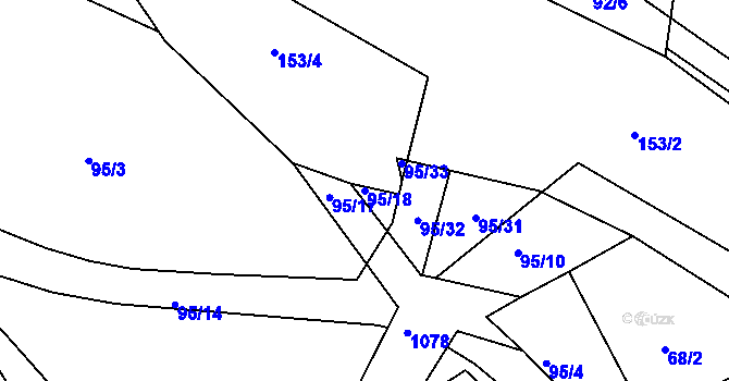 Parcela st. 95/18 v KÚ Oleksovičky, Katastrální mapa