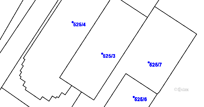 Parcela st. 525/3 v KÚ Oleksovičky, Katastrální mapa