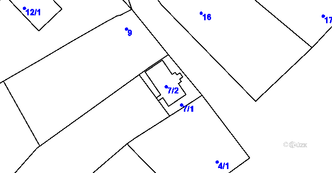 Parcela st. 7/2 v KÚ Oleksovičky, Katastrální mapa