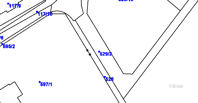 Parcela st. 529/2 v KÚ Oleksovičky, Katastrální mapa