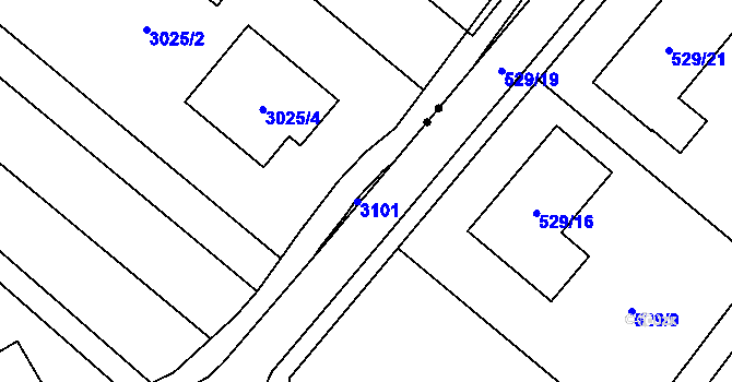 Parcela st. 529/14 v KÚ Oleksovičky, Katastrální mapa
