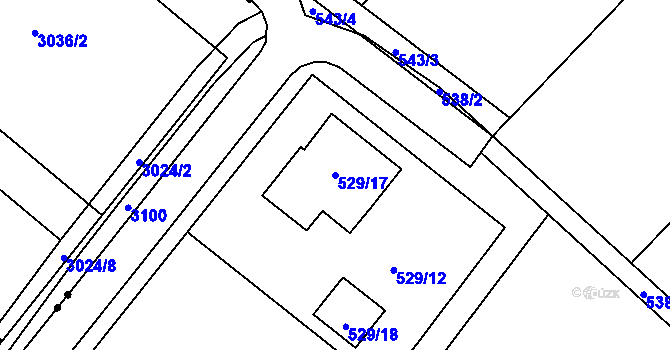 Parcela st. 529/17 v KÚ Oleksovičky, Katastrální mapa