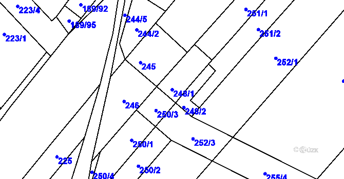 Parcela st. 248/1 v KÚ Slup, Katastrální mapa
