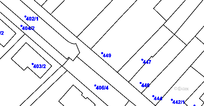 Parcela st. 449 v KÚ Slup, Katastrální mapa