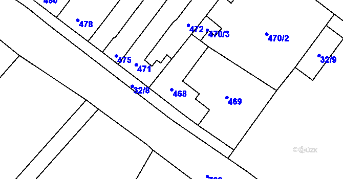 Parcela st. 468 v KÚ Slup, Katastrální mapa