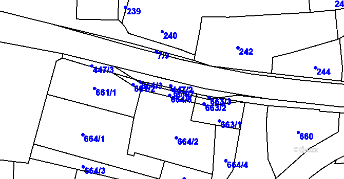 Parcela st. 664/7 v KÚ Slušovice, Katastrální mapa