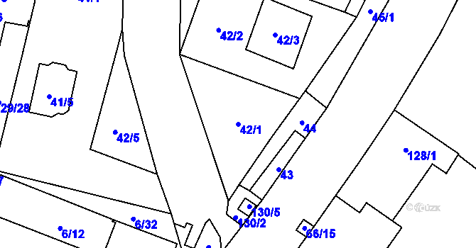 Parcela st. 42/1 v KÚ Slušovice, Katastrální mapa