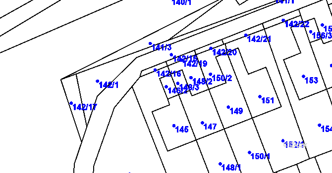 Parcela st. 146/2 v KÚ Slušovice, Katastrální mapa