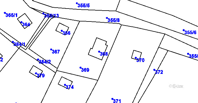 Parcela st. 368 v KÚ Slušovice, Katastrální mapa
