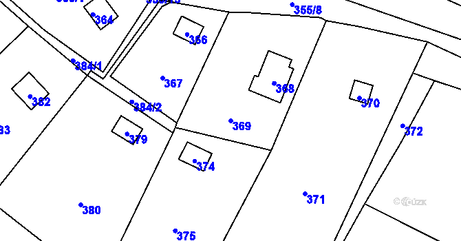 Parcela st. 369 v KÚ Slušovice, Katastrální mapa