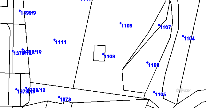 Parcela st. 1108 v KÚ Slušovice, Katastrální mapa