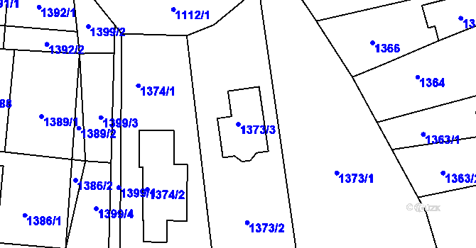 Parcela st. 1373/3 v KÚ Slušovice, Katastrální mapa
