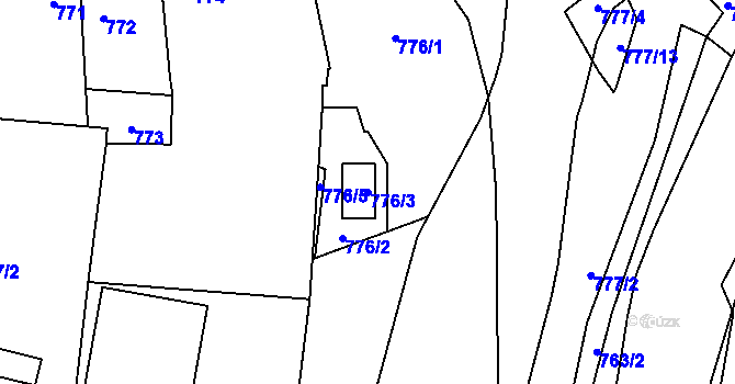 Parcela st. 776/3 v KÚ Slušovice, Katastrální mapa